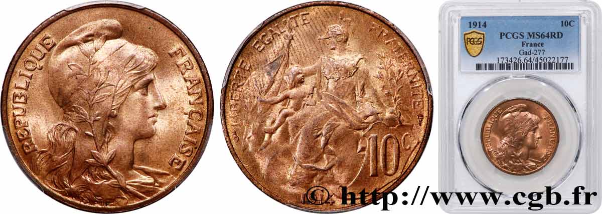 10 centimes Daniel-Dupuis 1914  F.136/23 MS64 PCGS