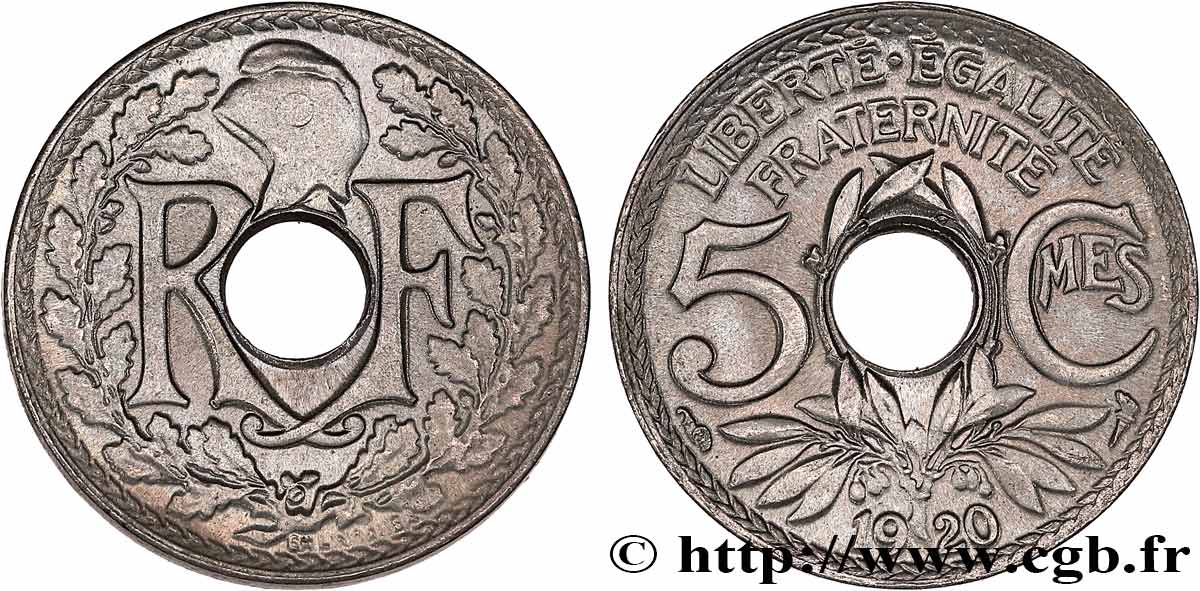 5 centimes Lindauer, grand module 1920  F.121/4 ST65 