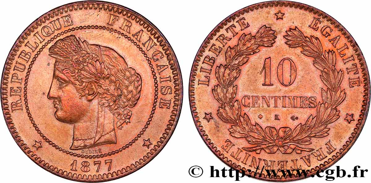 10 centimes Cérès 1877 Bordeaux F.135/19 MS 