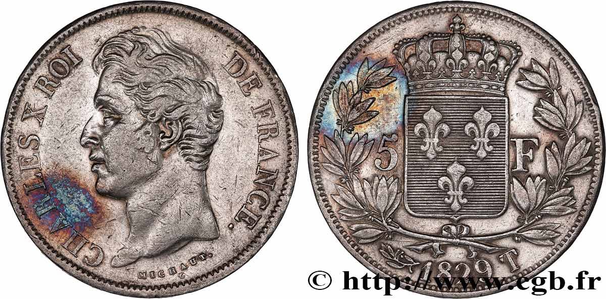 5 francs Charles X, 2e type 1829 Nantes F.311/38 TTB 