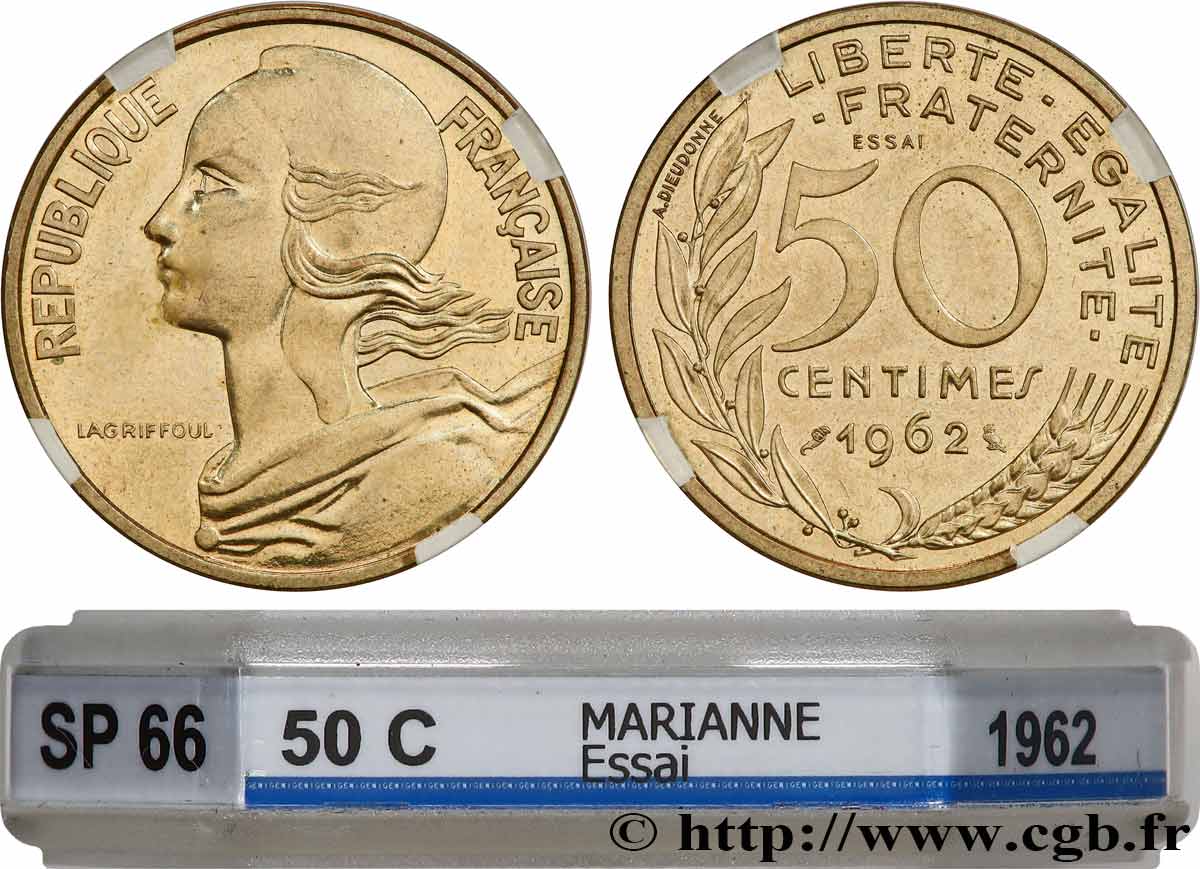 Essai de 50 centimes Marianne 1962 Paris F.197/1 FDC66 GENI