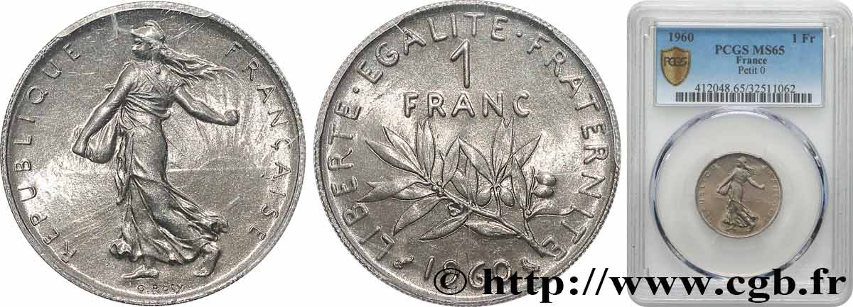 1 franc Semeuse, nickel 1960 Paris F.226/4 MS65 PCGS