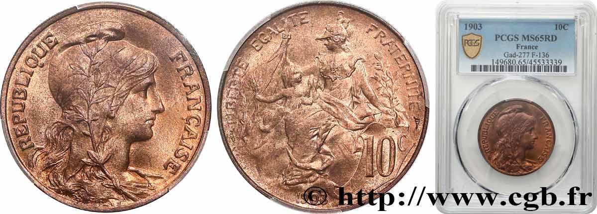 10 centimes Daniel-Dupuis 1903  F.136/12 ST65 PCGS