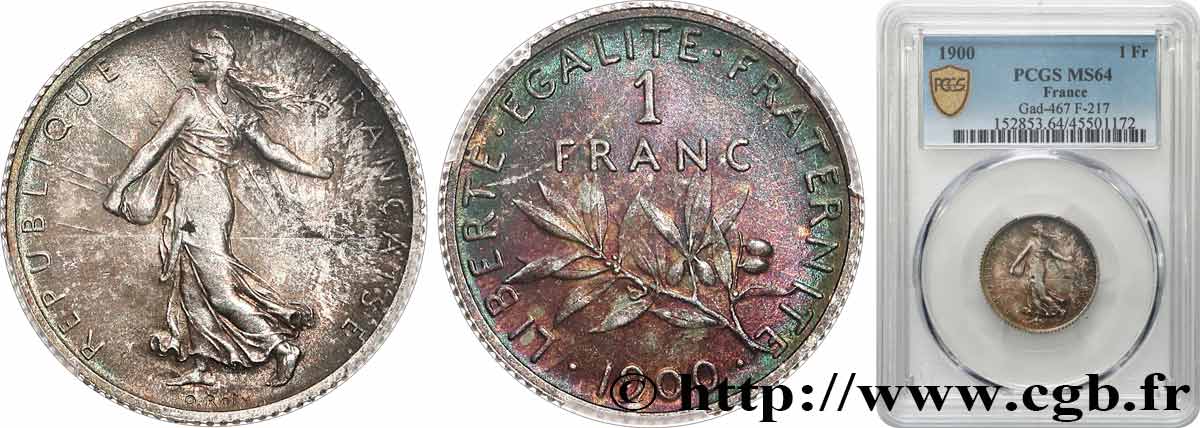 1 franc Semeuse 1900  F.217/4 fST64 PCGS