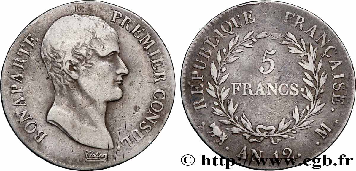 5 francs Bonaparte Premier Consul 1804 Toulouse F.301/20 S 