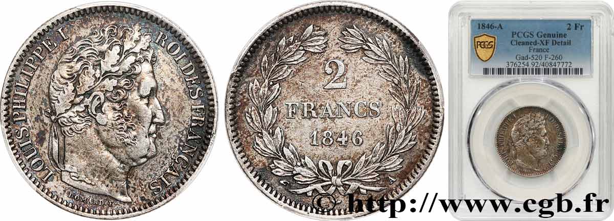 2 francs Louis-Philippe 1846 Paris F.260/108 BB PCGS