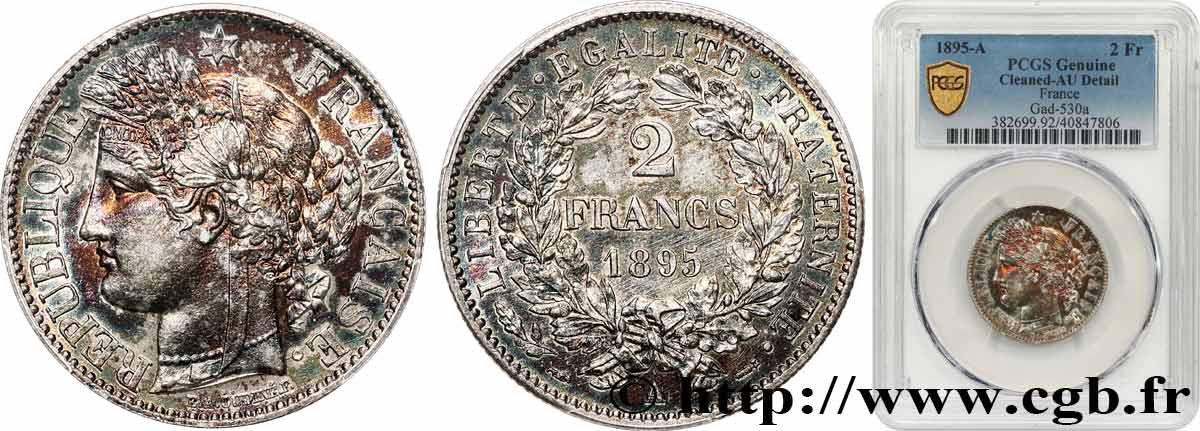 2 francs Cérès, avec légende 1895 Paris F.265/17 q.SPL PCGS