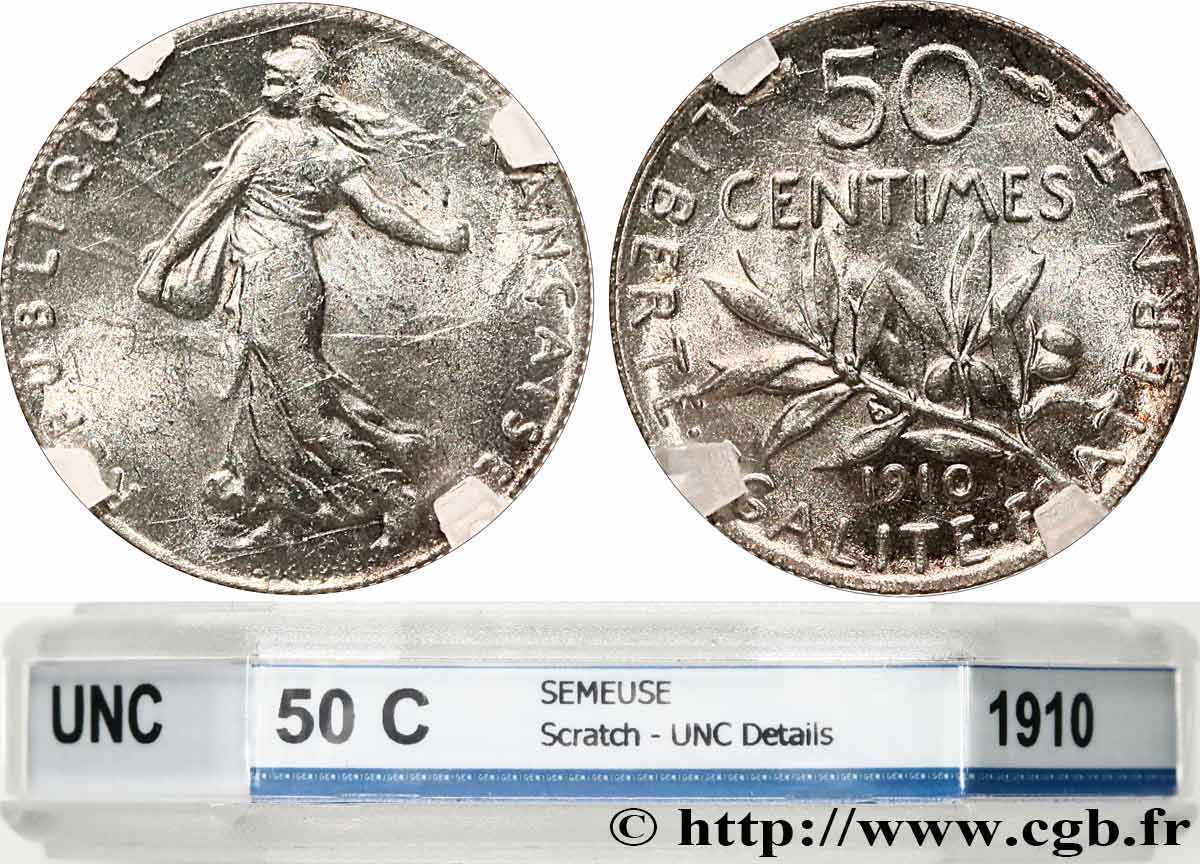 50 centimes Semeuse 1910 Paris F.190/17 EBC+ GENI