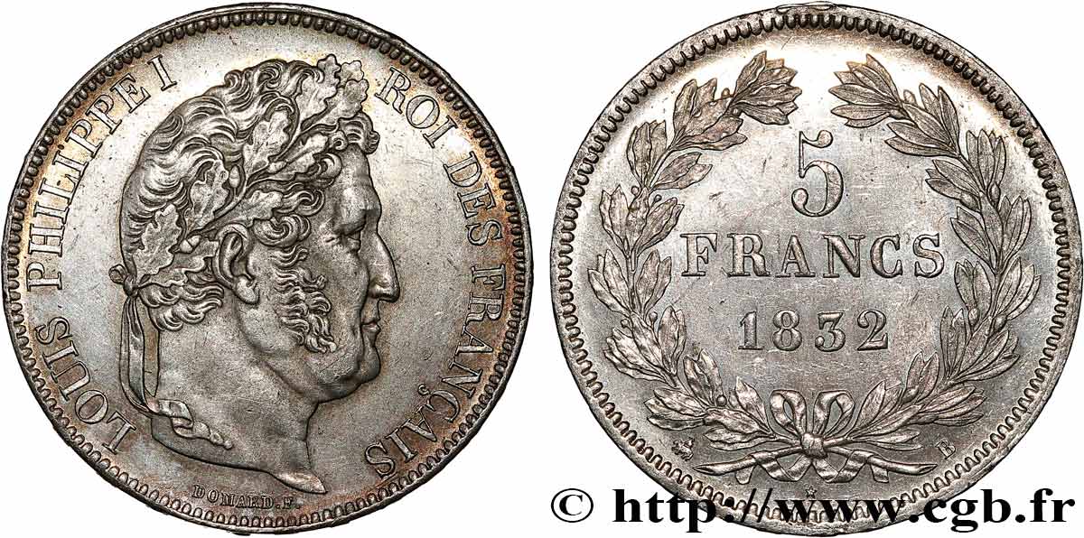 5 francs IIe type Domard 1832 Rouen F.324/2 VZ+ 