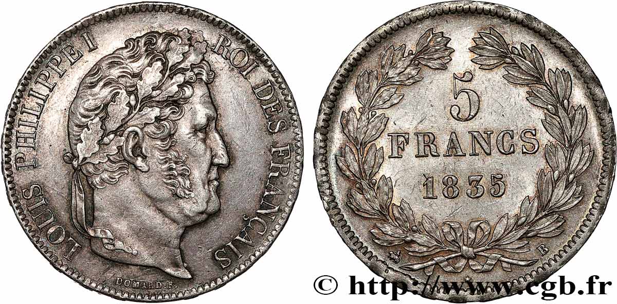 5 francs IIe type Domard 1835 Rouen F.324/43 SS53 