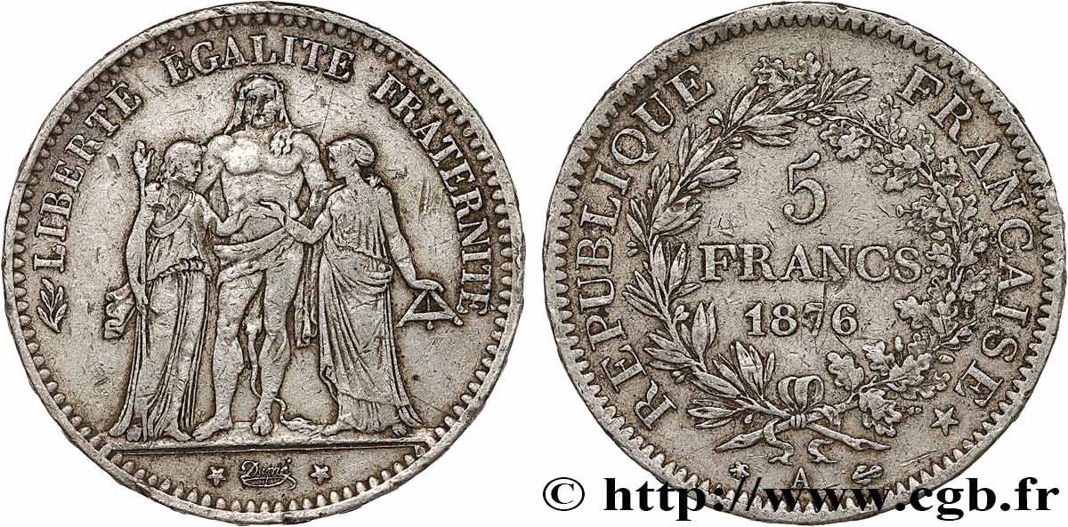 5 francs Hercule 1876 Paris F.334/17 BC 