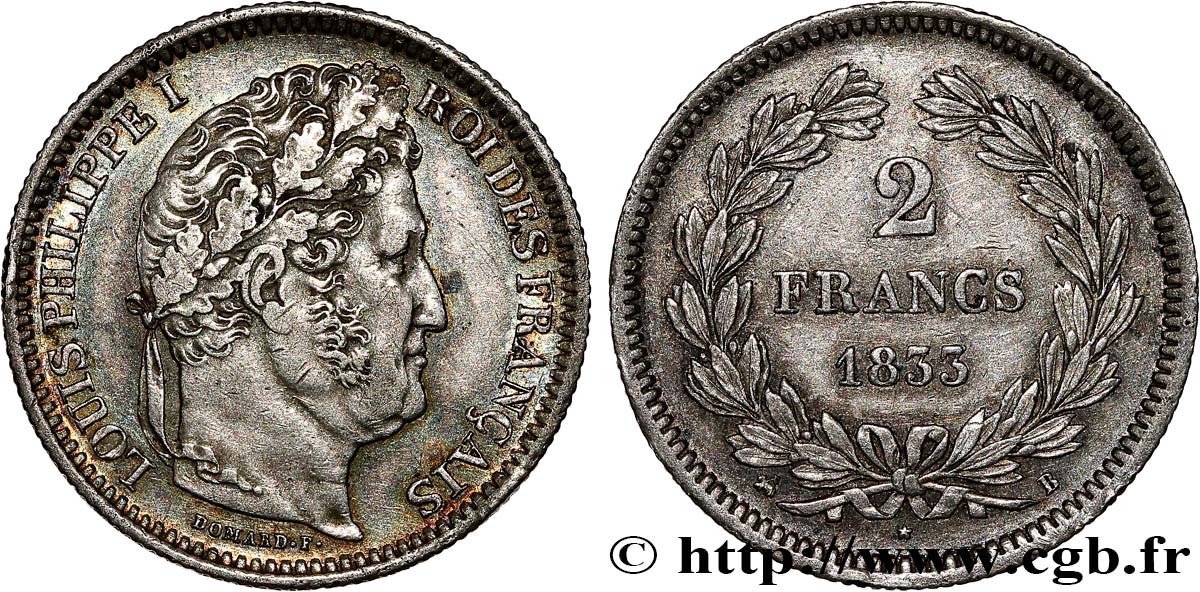 2 francs Louis-Philippe 1833 Rouen F.260/18 XF 