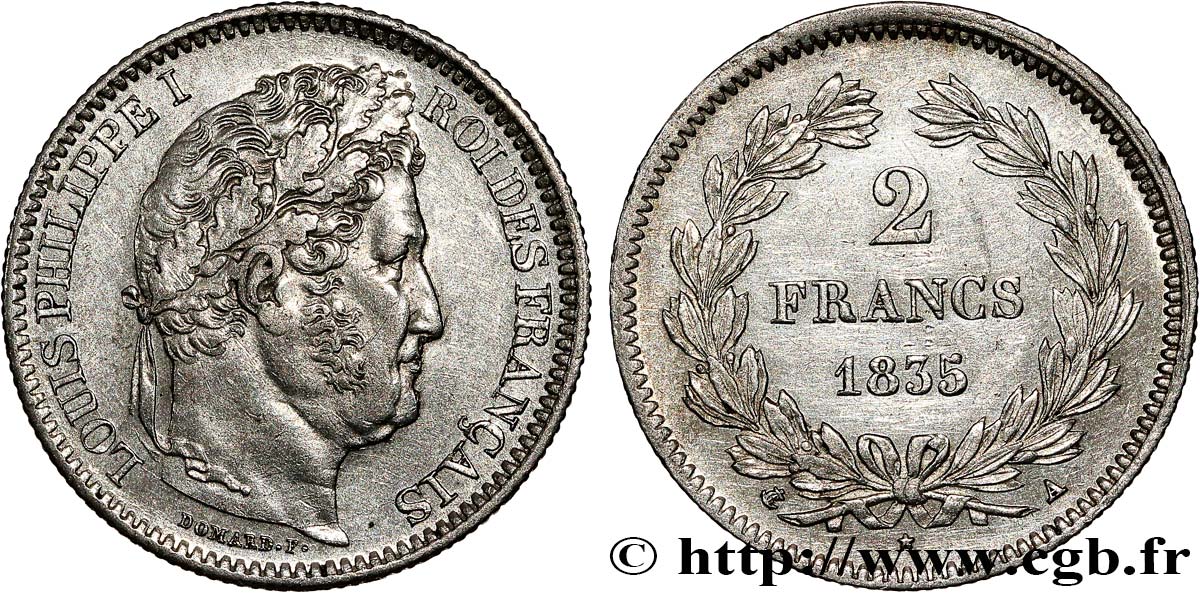 2 francs Louis-Philippe 1835 Paris F.260/42 AU 