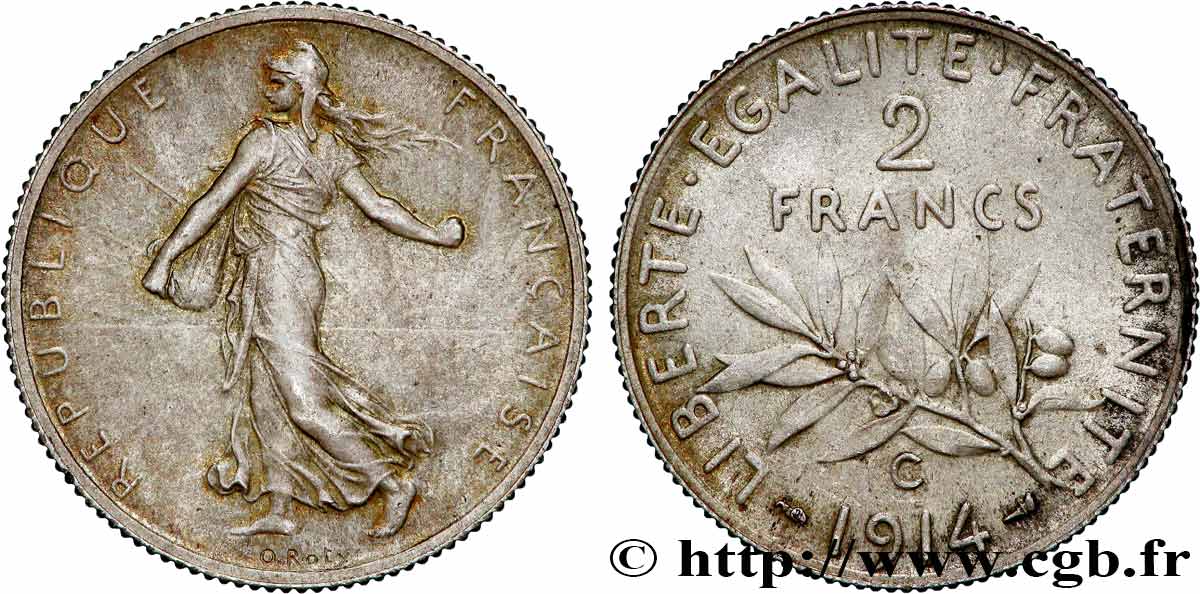 2 francs Semeuse 1914 Castelsarrasin F.266/16 SUP62 