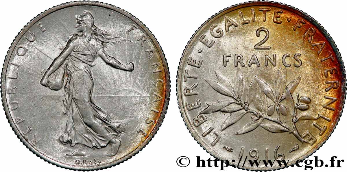 2 francs Semeuse 1916  F.266/18 VZ62 