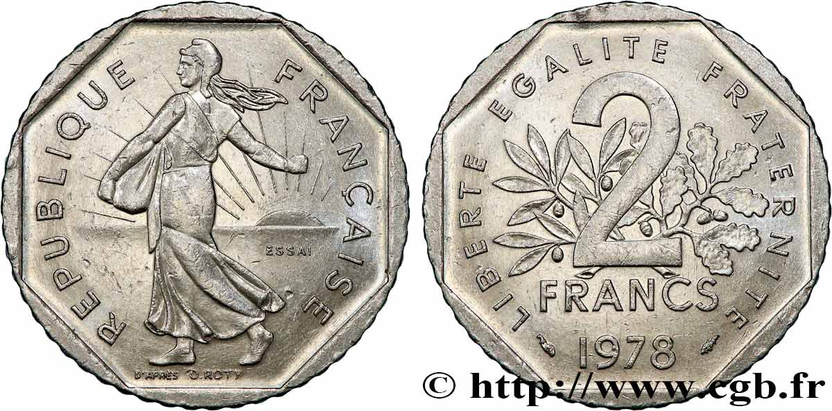 Essai de 2 francs Semeuse, nickel 1978 Pessac F.272/2 TTB+ 