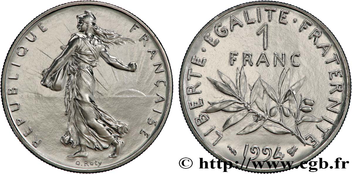 1 franc Semeuse, nickel, Brillant Universel 1994 Pessac F.226/42 MS 