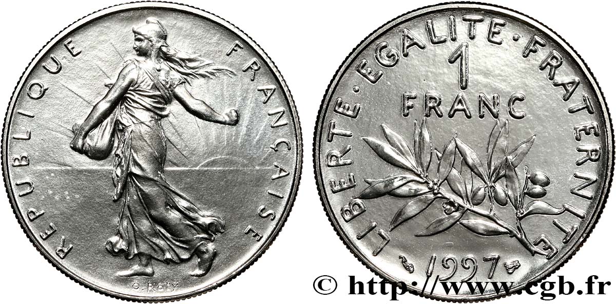 1 franc Semeuse, nickel, BU (Brillant Universel) 1997 Pessac F.226/45 ST 