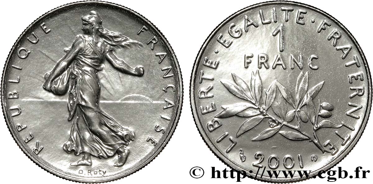 1 franc Semeuse, nickel, BU (Brillant Universel) 2001 Pessac F.226/49 FDC 
