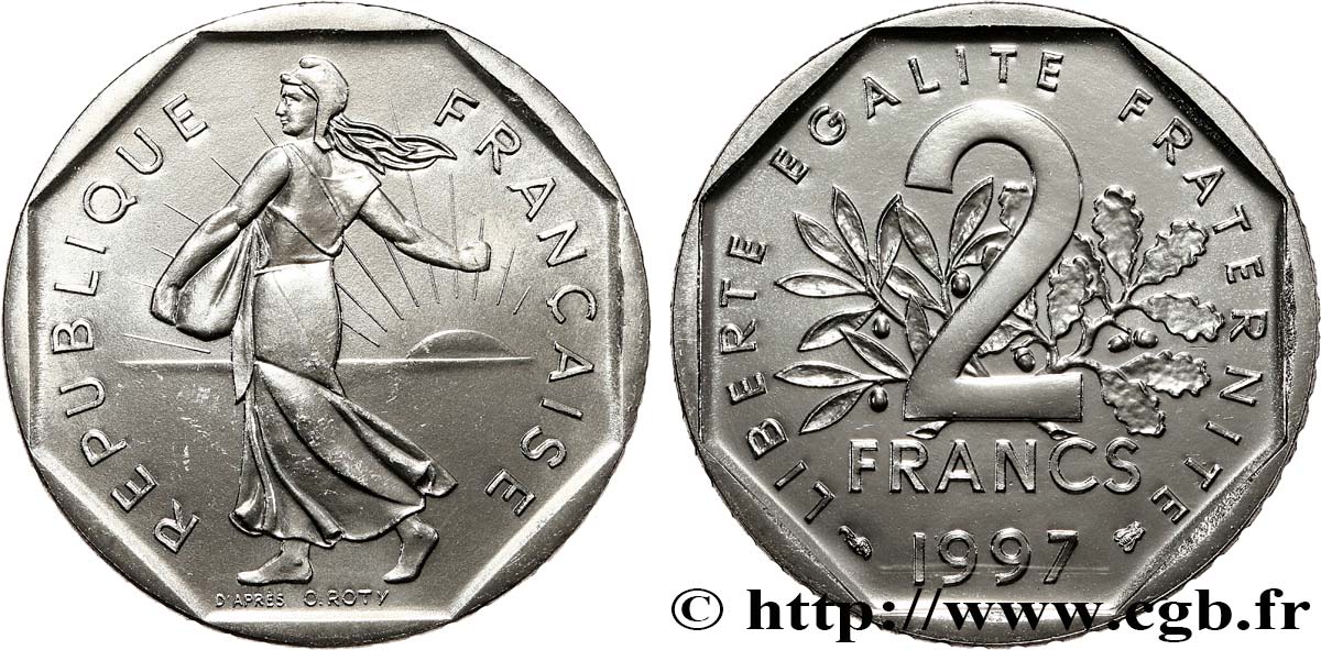 2 francs Semeuse, nickel, BU (Brillant Universel) 1997 Pessac F.272/25 ST 