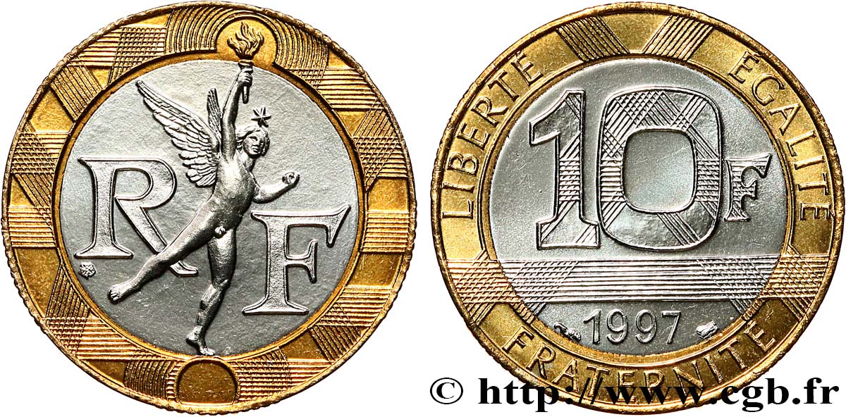 10 francs Génie de la Bastille, BU (Brillant Universel) 1997 Pessac F.375/14 ST 