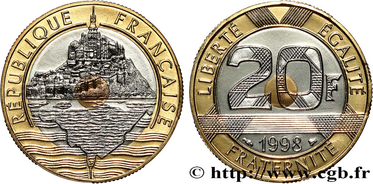 20 francs Mont Saint-Michel BU (Brillant Universel) 1998 Pessac F.403/14 ST 