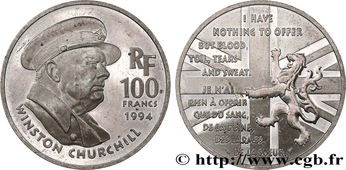 Belle Epreuve 100 francs - Winston Churchill 1994  F5.1633 1 q.SPL/SPL+ 