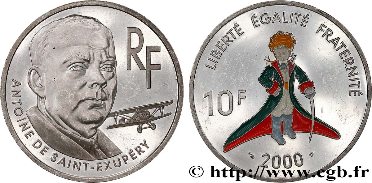 Belle Épreuve 10 francs - Antoine de Saint-Exupéry 2000 Paris F5.1320 1 AU 
