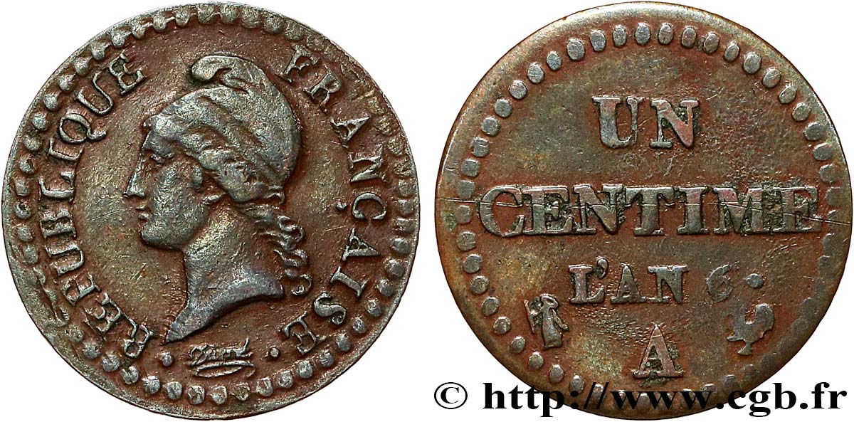 Un centime Dupré, grand 6 1798 Paris F.100/4 TB 