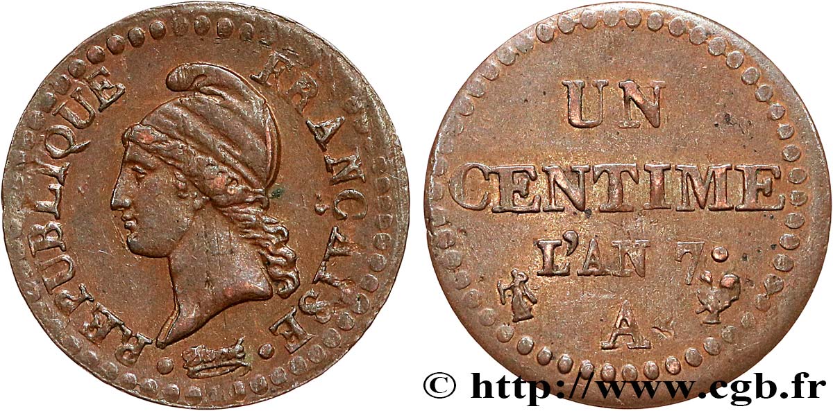Un centime Dupré, grand 7 1799 Paris F.100/16 TTB45 