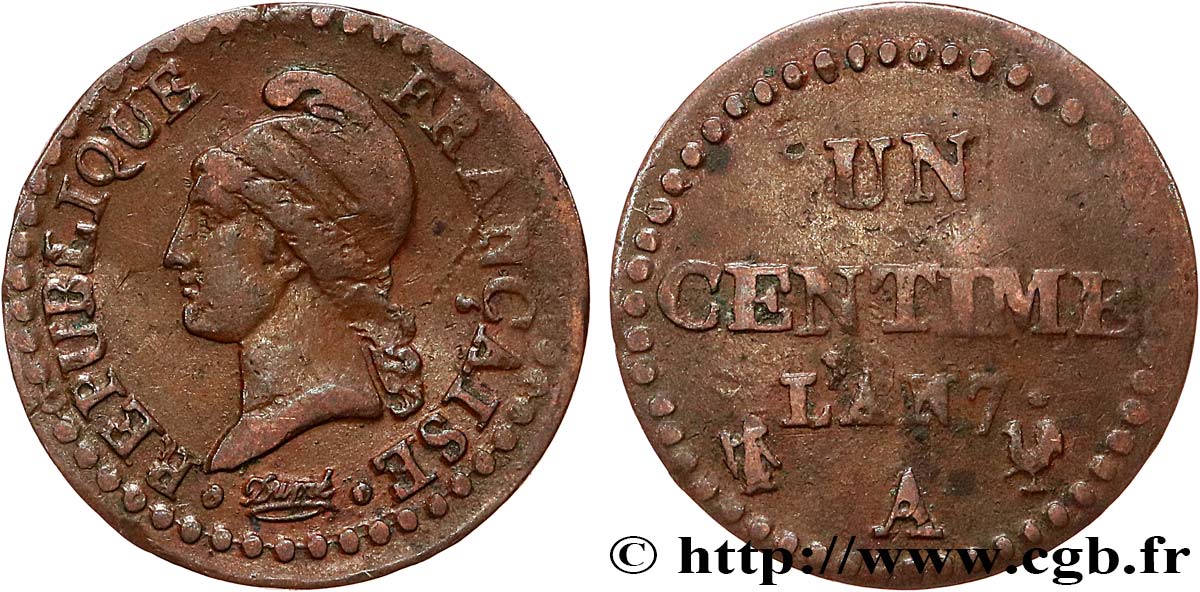 Un centime Dupré, grand 7 1799 Paris F.100/16 MB 