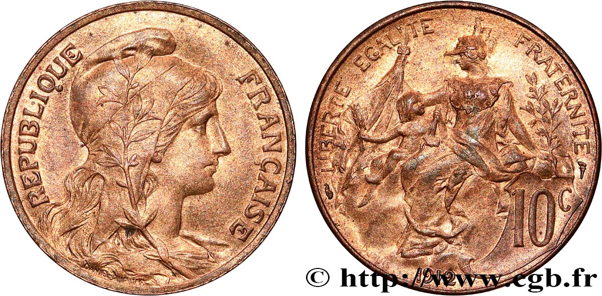 10 centimes Daniel-Dupuis 1912  F.136/21 SPL60 