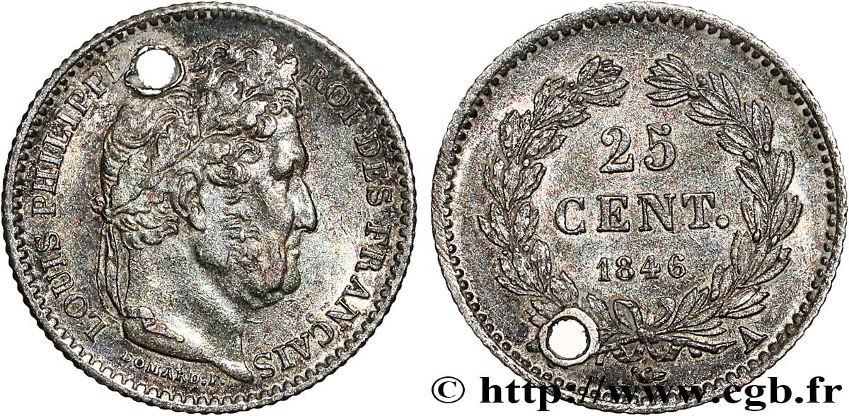 25 centimes Louis-Philippe 1846 Paris F.167/5 BB 