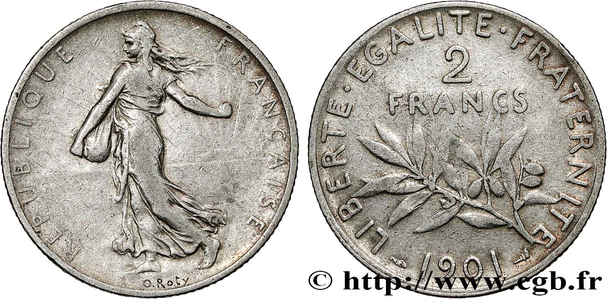 2 francs Semeuse 1901  F.266/6 VF 