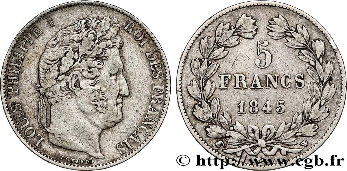 5 francs IIIe type Domard 1845 Lille F.325/9 MBC40 