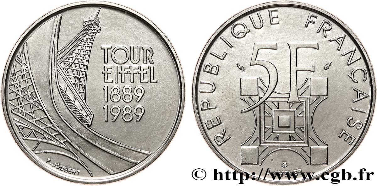 5 francs Tour Eiffel 1989  F.342/2 SPL63 