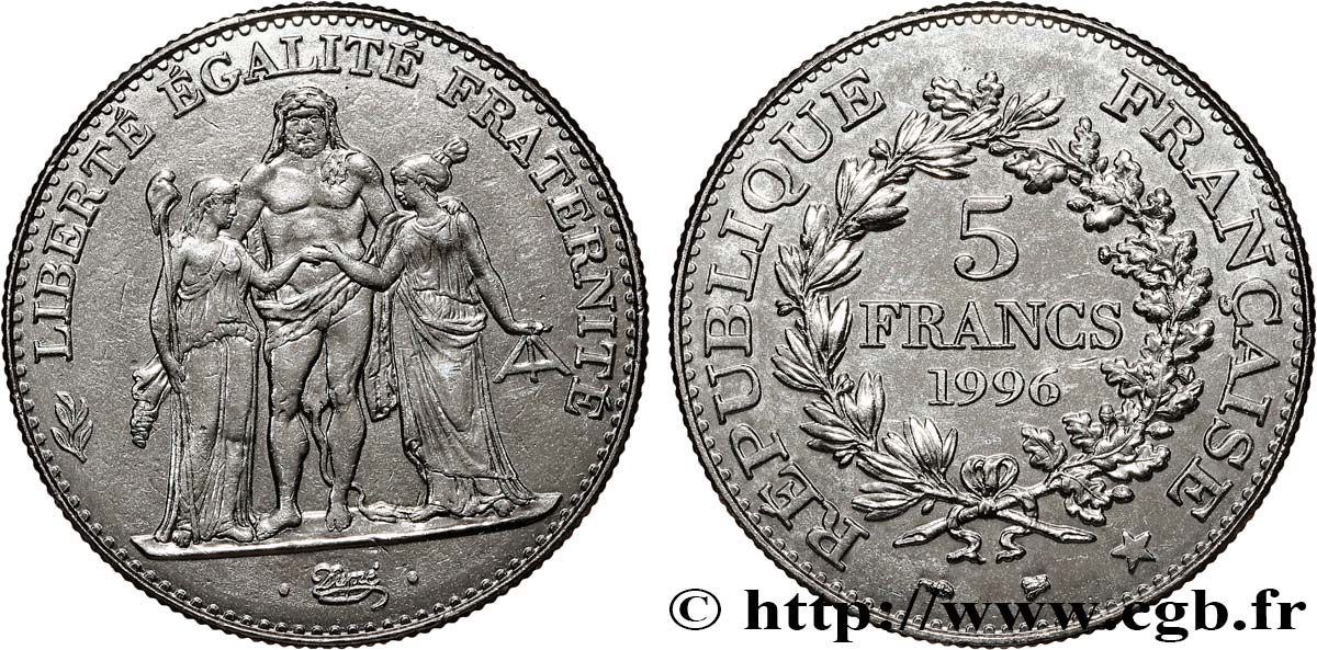 5 francs Hercule de Dupré 1996  F.346/2 SPL 