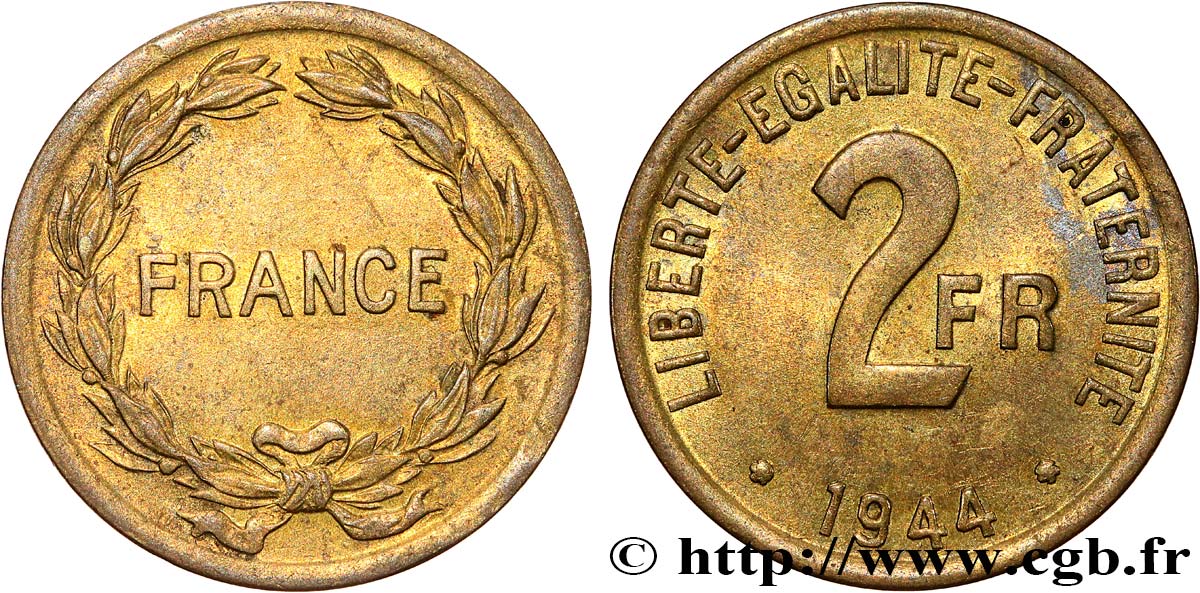 2 francs France 1944  F.271/1 SS53 