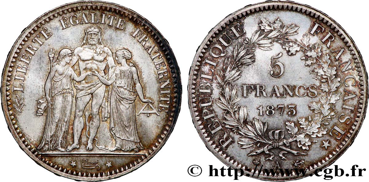 5 francs Hercule 1873 Paris F.334/9 SUP62 