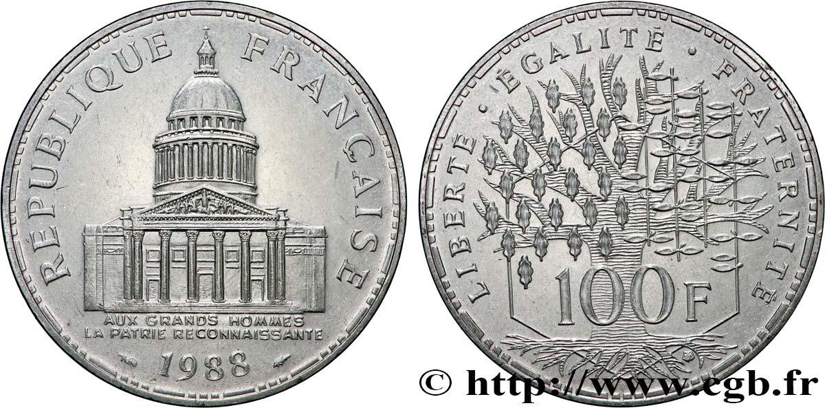 100 francs Panthéon 1988  F.451/8 SUP 