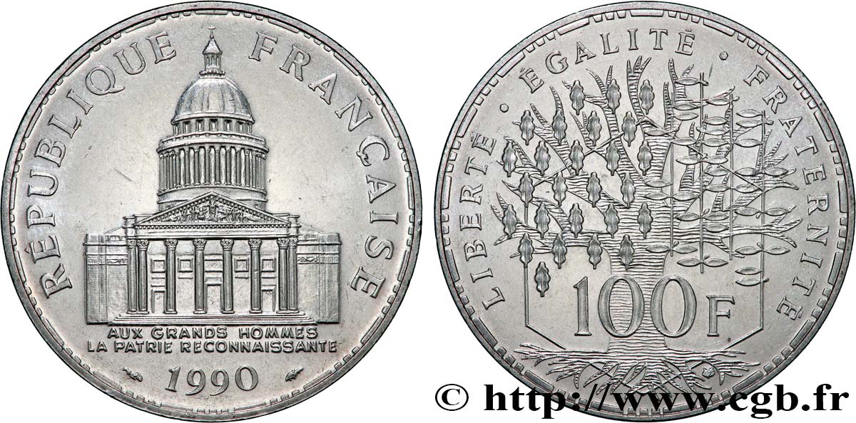 100 francs Panthéon 1990  F.451/10 SUP62 