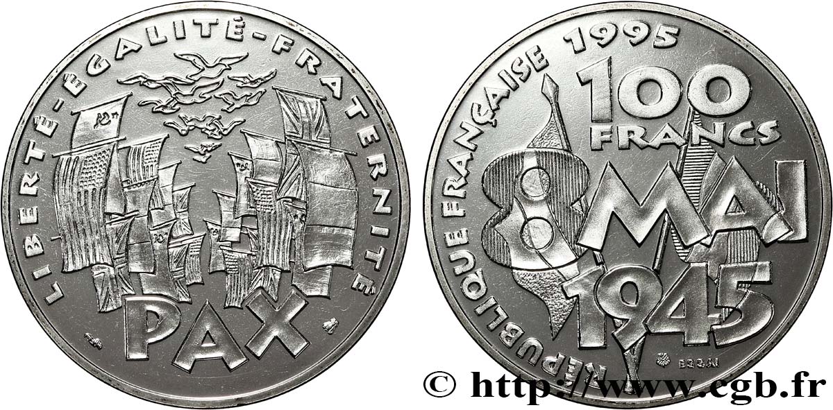 Essai de 100 francs 8 Mai 1945 1995 Pessac F.463/1 FDC 