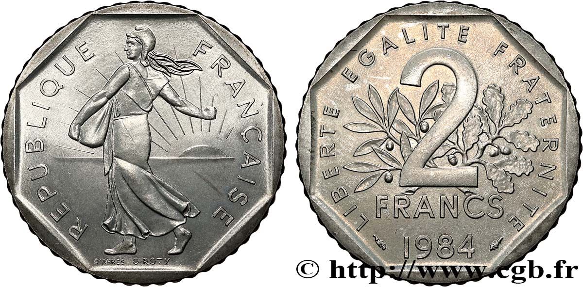 2 francs Semeuse, nickel 1984 Pessac F.272/8 fST 