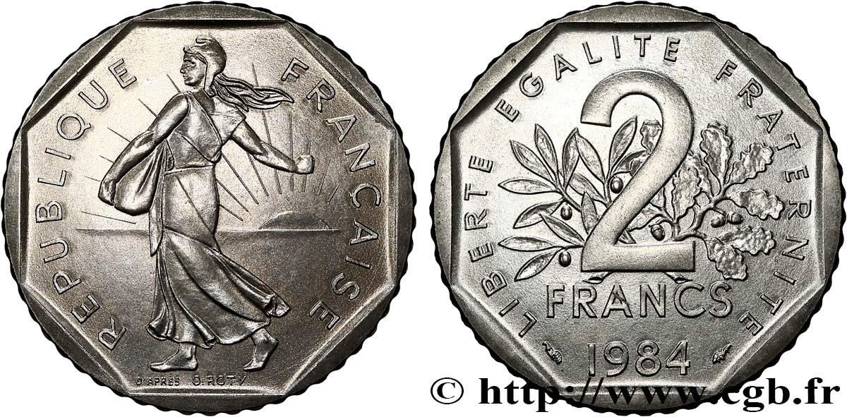 2 francs Semeuse, nickel 1984 Pessac F.272/8 MS65 