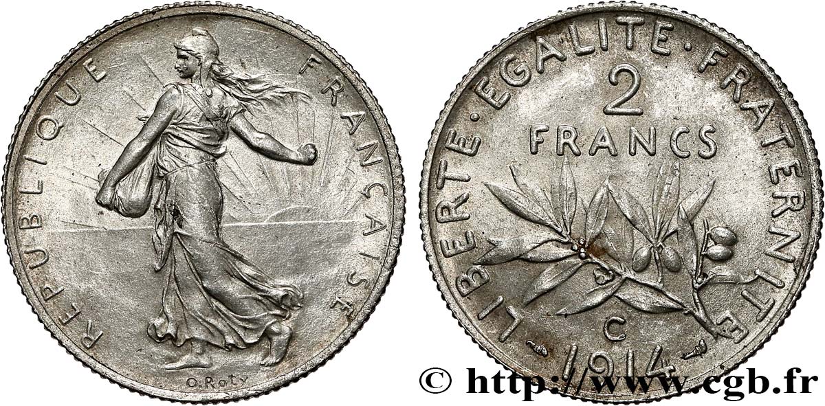 2 francs Semeuse 1914 Castelsarrasin F.266/16 MS 