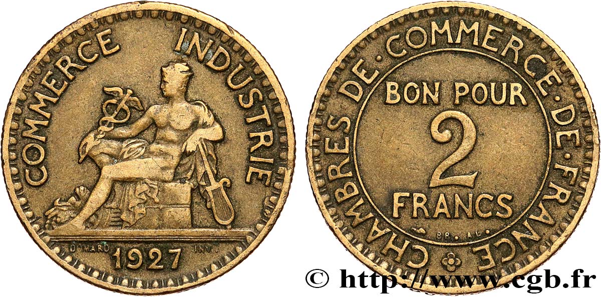 2 francs Chambres de Commerce 1927  F.267/9 TB30 