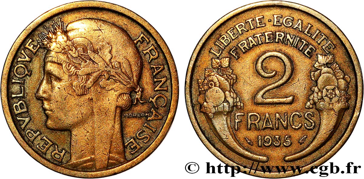 2 francs Morlon 1935  F.268/8 BC+ 