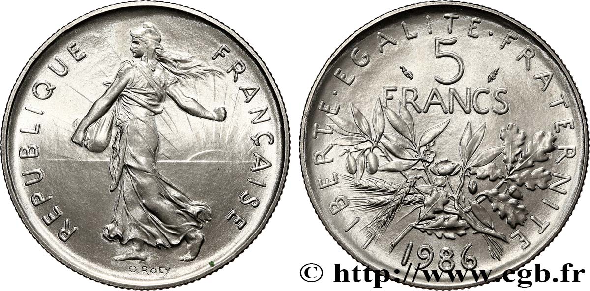 5 francs Semeuse, nickel 1986 Pessac F.341/18 MS 