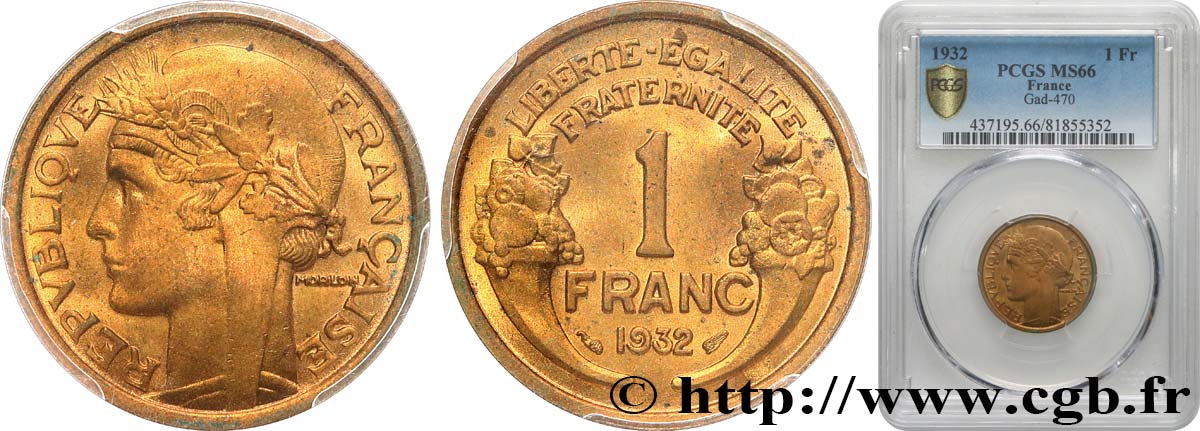 1 franc Morlon 1932 Paris F.219/3 FDC66 PCGS