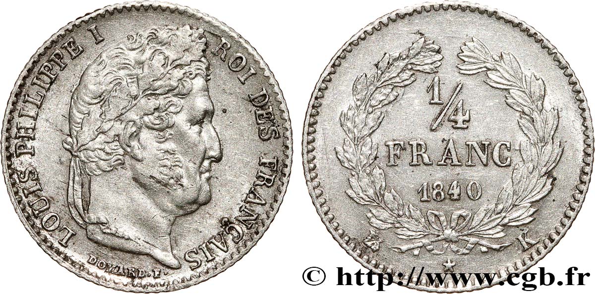 1/4 franc Louis-Philippe 1840 Bordeaux F.166/83 TTB+ 